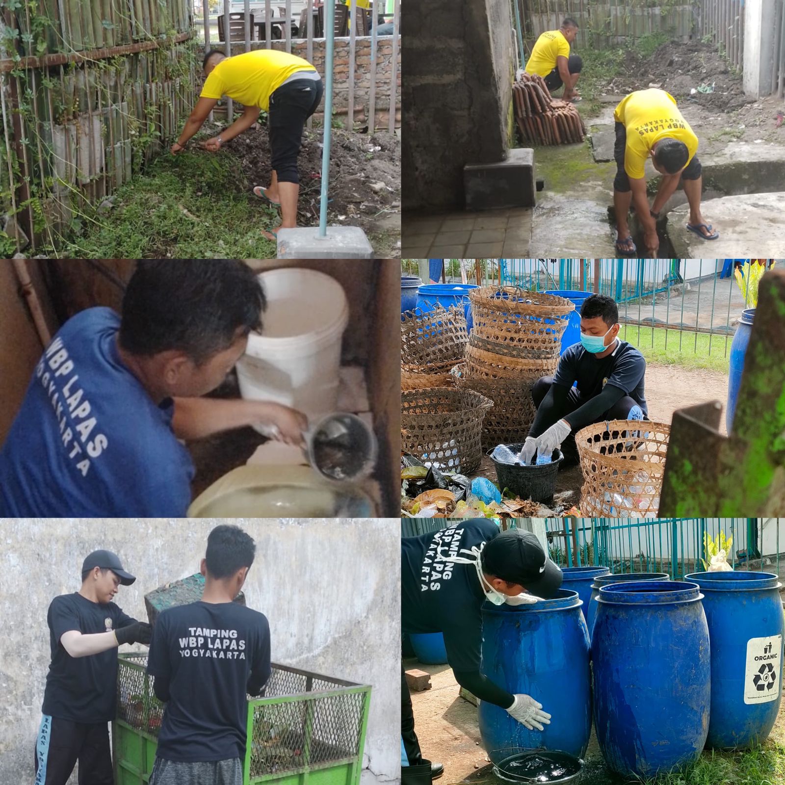 Kolase Dokumentasi Kegiatan Bersih Lingkungan. | Dok. Humas Lapas Jogja
