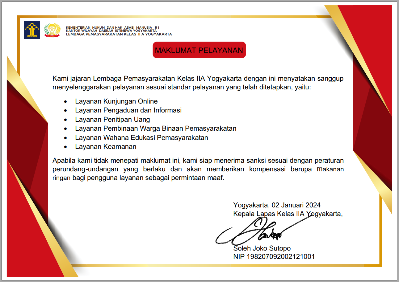 Maklumat Pelayanan 2024
